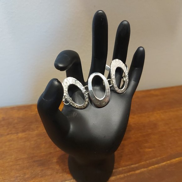 Mexican 925 Silver Pinched O's Bracelet - Picture 4 of 6